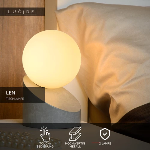 Lucide LEN - Tischlampe - Ø 10 cm - 1xG9 - Grau - USP